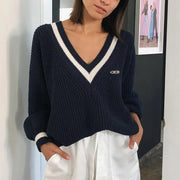Elisaria – Elegantes V-Ausschnitt Pullover
