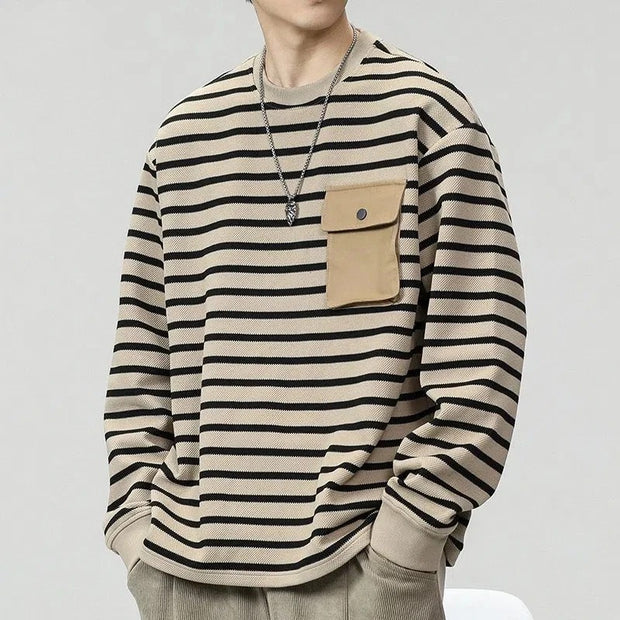 Dietrich - Chemise rayée à manches longues avec poche utilitaire