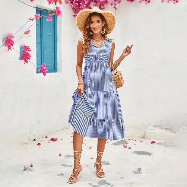Liselotte – Robe aérienne à motif rayé 