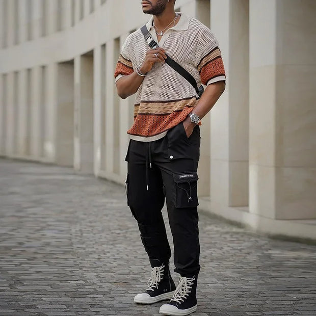 Darnulf - Retro-Strickshirt mit Farbstreifen