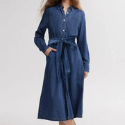 Carwena - Robe chemise intemporelle avec ceinture à nouer