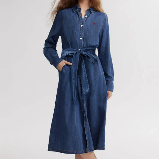 Carwena - Robe chemise intemporelle avec ceinture à nouer