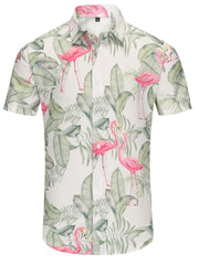 Darnulf - Kurzarmhemd mit tropischem Flamingo-Print