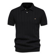 Jorven - Strukturiertes Poloshirt mit Retro-Streifen