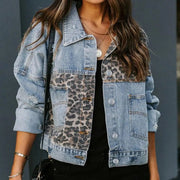 Robyn - Denim Jacke mit Leopardenmuster