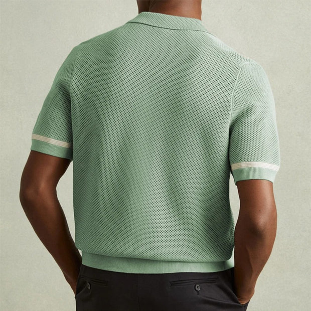 Darnulf - Luftiges Strick-Poloshirt mit Knopfleiste