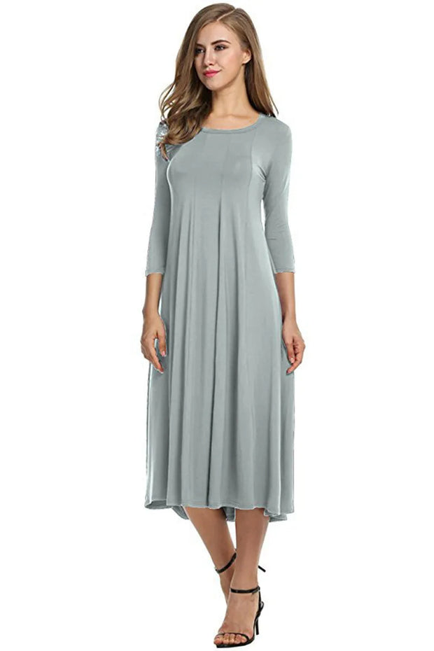 Magdalena – Robe longue élégante coupe trapèze avec