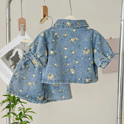 Giselle - Ensemble jean "Fleurs" pour fille
