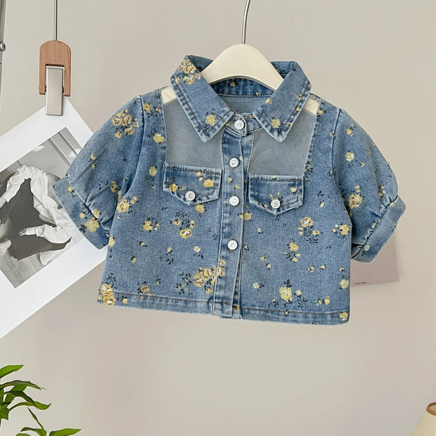 Giselle - Ensemble jean "Fleurs" pour fille
