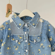 Giselle - Ensemble jean "Fleurs" pour fille