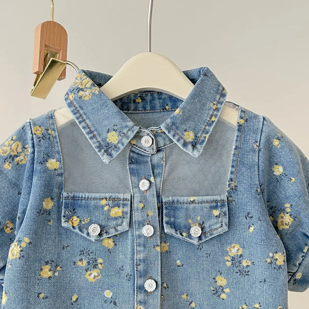 Giselle - Ensemble jean "Fleurs" pour fille