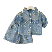 Giselle - Ensemble jean "Fleurs" pour fille