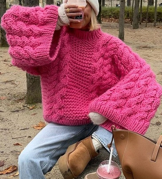 Luisa – Grober Zopfmusterpullover