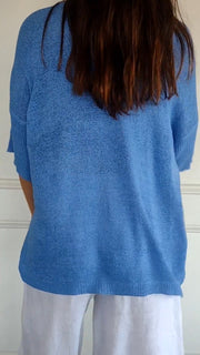 Mia - Oversize Shirt mit V-Ausschnitt