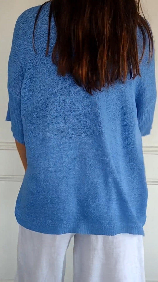 Mia - Oversize Shirt mit V-Ausschnitt
