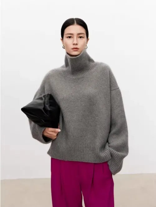Luisa – gemütlicher gestrickter Midi-Pullover