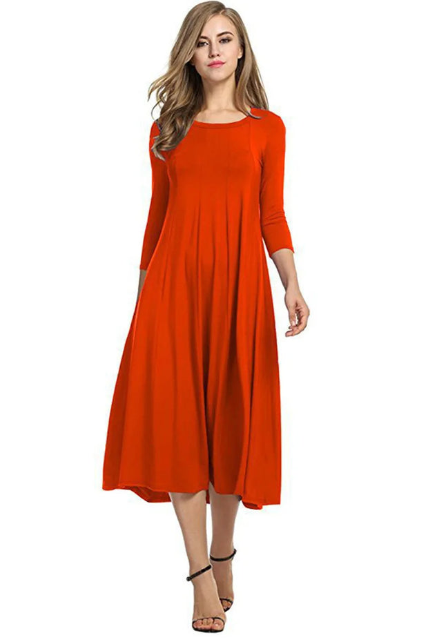Magdalena – Robe longue élégante coupe trapèze avec