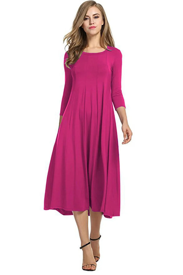 Magdalena – Robe longue élégante coupe trapèze avec