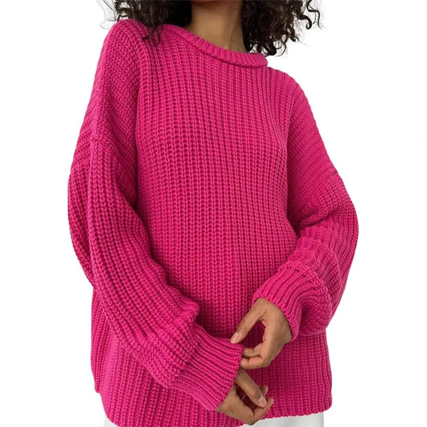 Brunhilde - Kuscheliger Strickpullover mit Rundhalsausschnitt