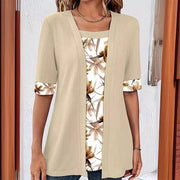 Carlotta - Modisches Fake-Zweiteiler-Shirt mit Print