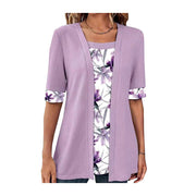 Carlotta - Modisches Fake-Zweiteiler-Shirt mit Print