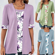 Carlotta - Modisches Fake-Zweiteiler-Shirt mit Print