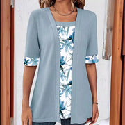Carlotta - Modisches Fake-Zweiteiler-Shirt mit Print