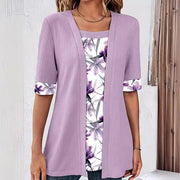 Carlotta - Modisches Fake-Zweiteiler-Shirt mit Print