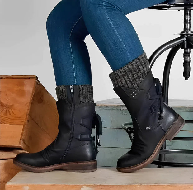Louisa - Bottes d'hiver chaudes en laine avec soutien orthopédique pour femme