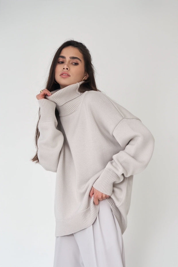 Martina - Pull d'hiver à col roulé et coupe ample