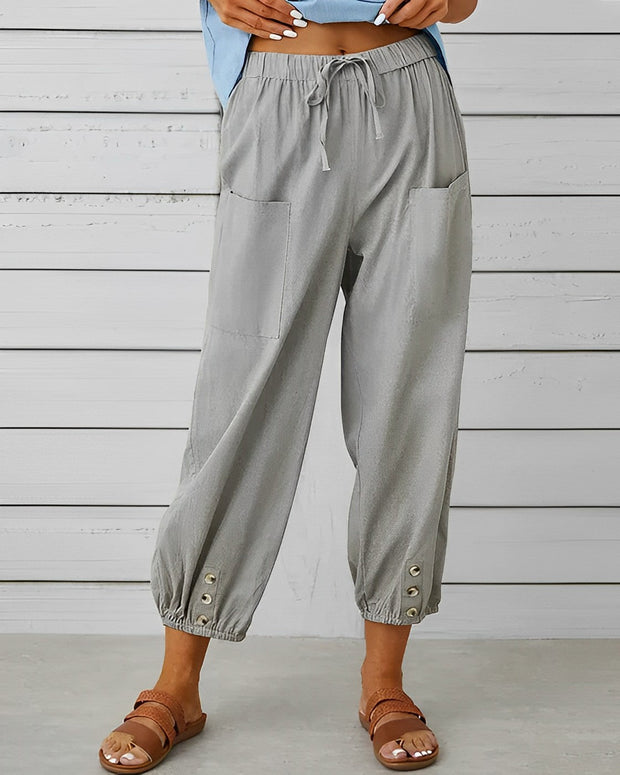 MAYA - Pantalon large taille haute