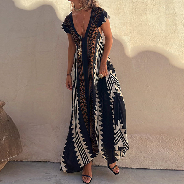 ISA - Maxi-Strandkleid mit Ethno-Print (In 7 Farben)