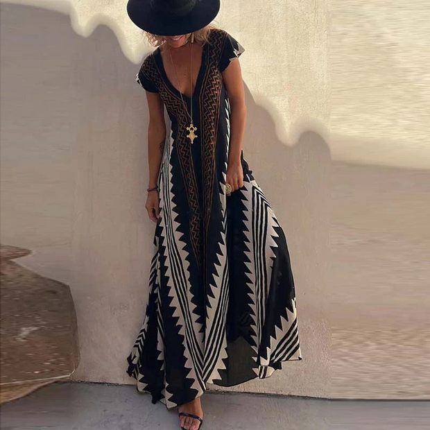 ISA - Maxi-Strandkleid mit Ethno-Print (In 7 Farben)
