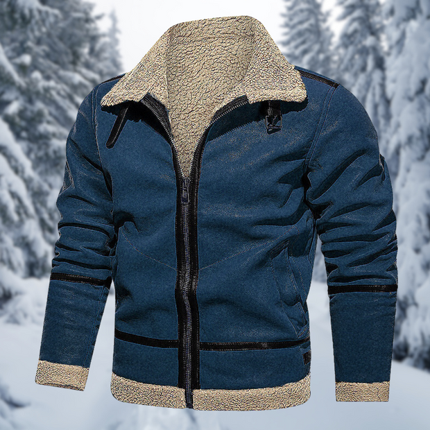 Alpha | Lederjacke mit Teddyfutter