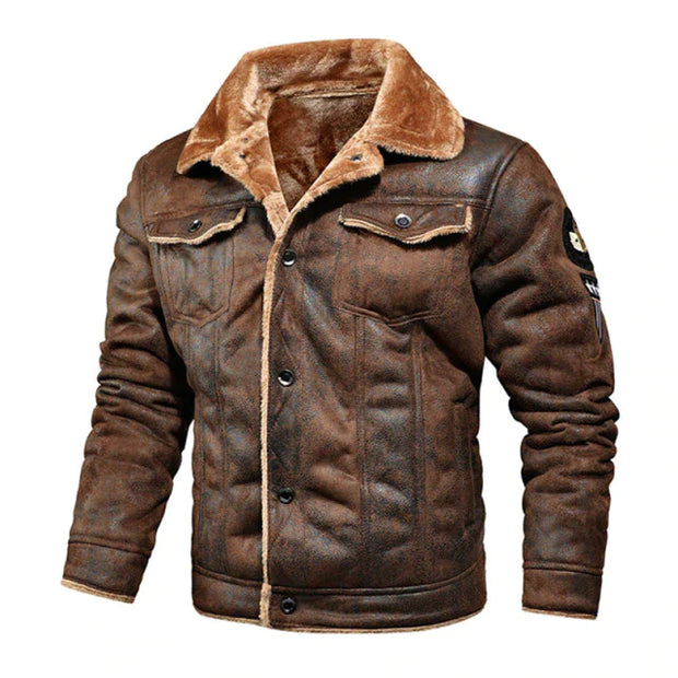 Charm | Herren- Lederjacke mit Fleecefutter