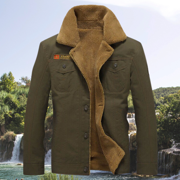 Vogue | Herren- Lederjacke mit Sherpa Futter