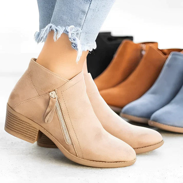 Lillian - Bottines à talons hauts et fermeture éclair latérale pour femme