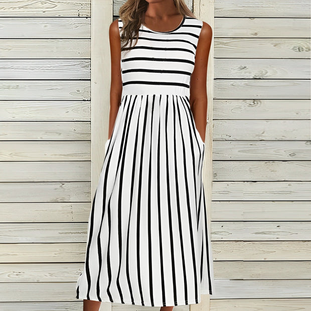 BARI - Robe élégante blanche et noire