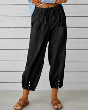 MAYA - Pantalon large taille haute