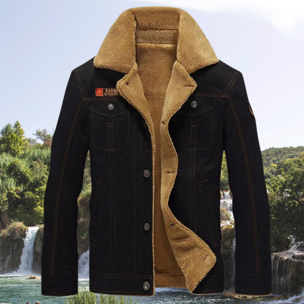 Vogue | Herren- Lederjacke mit Sherpa Futter