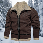 Alpha | Lederjacke mit Teddyfutter
