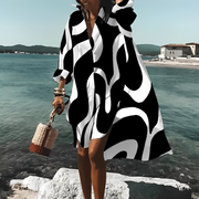 ELINE - Robe mi-longue à imprimé unique