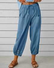 MAYA - Pantalon large taille haute