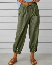 MAYA - Pantalon large taille haute
