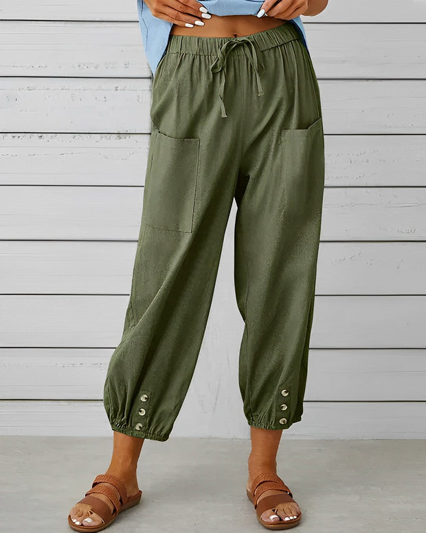 MAYA - Pantalon large taille haute
