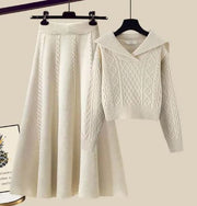 Ethel - Zweiteiliges Set aus Strickpullover und halbem Rock