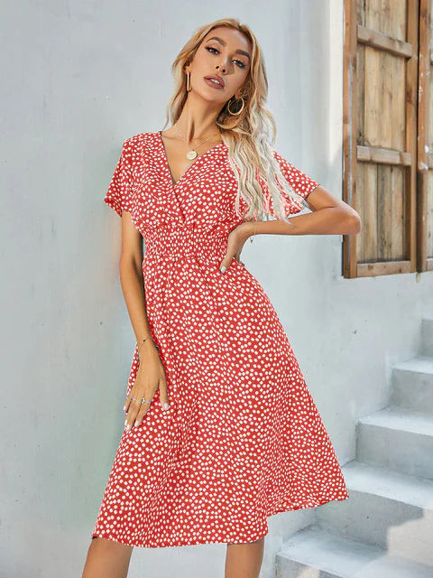 HAZEL - Kurzärmeliges Kleid in A-Linie