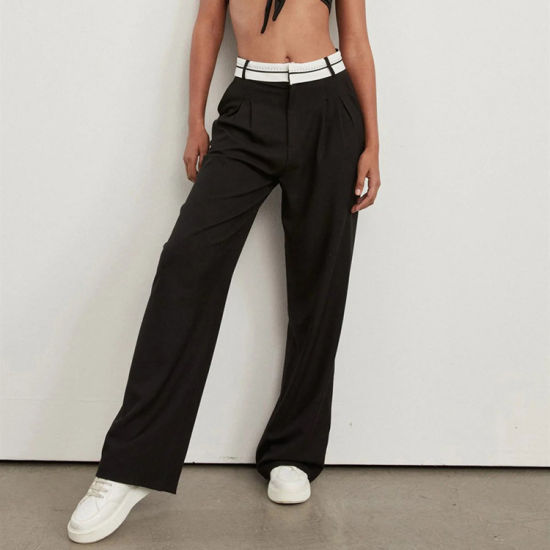 Diana - Pantalon droit taille haute tendance