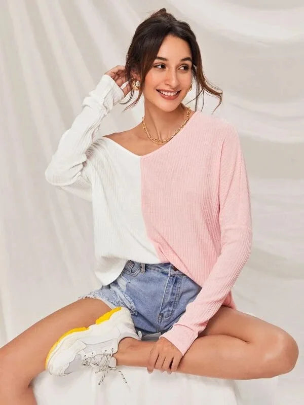 Callie - Pullover in Kontrastfarbe