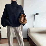 Julie - Pull col roulé noir